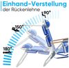 Sekey Campingstuhl Alu Strandstuhl Faltbar Liege Klappstuhl mit verstellbare Rückenlehne, Mit Holz-Armlehnen, 2 Kühltaschen, Getränkehalter und Schultergurt Bild 2