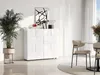 Highboard 'DAMA', weiß Hochglanz lackiert, 3D-Look Bild 5