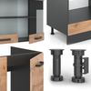 Eckküche R-Line Goldkraft Eiche/Anthrazit 287 x 46 cm ohne Arbeitsplatte Vicco Bild 5