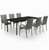 vidaXL 7-tlg. Garten-Essgruppe Grau und Schwarz 3099393 Bild 2