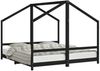vidaXL Kinderbett Schwarz 2x(90x190) cm Massivholz Kiefer 3200600 Bild 2