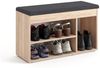 KOMTO Schuhbank mit Sitzfläche - Schuhregal Bank mit Stauraum Sonoma Eiche 80 x 48 x 32 cm Schuhschrank mit Sitzbank Flur Bank Garderobenbank Sofia… Bild 2