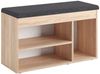 KOMTO Schuhbank mit Sitzfläche - Schuhregal Bank mit Stauraum Sonoma Eiche 80 x 48 x 32 cm Schuhschrank mit Sitzbank Flur Bank Garderobenbank Sofia… Bild 3