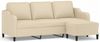 vidaXL 3-Sitzer-Sofa mit Hocker Creme 180 cm Stoff 3201137 Bild 2