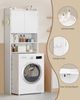 Waschmaschinenschrank, Waschmaschinenregal, mit 2 Türen, Toilettenregal, Verstellbare Regale, Badezimmerregal über Waschmaschine/Toilette, 24 x 65 x 185 cm, Weiß Bild 5