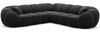 Couch Valderosa L Form in Samtstoff - Samtstoff - schwarz Bild 1