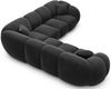 Couch Valderosa L Form in Samtstoff - Samtstoff - schwarz Bild 4
