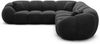 Couch Valderosa L Form in Samtstoff - Samtstoff - schwarz Bild 3