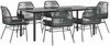 vidaXL 7-tlg. Garten-Essgruppe mit Kissen Schwarz Poly Rattan Glas 3334567 Bild 2