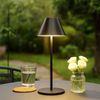 LED Tischlampe, Metall schwarz, Touchdimmer, Akku, 2 Höhen, H 36 cm Bild 2