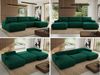 XXL Wohnlandschaft RINA U-Form 360 cm breit, Sofa mit Schlaffunktion & DL-Mechanismus, Wellenfederung, modern freistehend - Dunkelgrün Velvet Bild 2