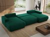 XXL Wohnlandschaft RINA U-Form 360 cm breit, Sofa mit Schlaffunktion & DL-Mechanismus, Wellenfederung, modern freistehend - Dunkelgrün Velvet Bild 4