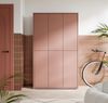 Forte ALICE SPRINGS Schuhschrank 100 110, moderner Schrank mit 6 Türen, 15 Einlegeböden, Holzwerkstoff, Terrakotta, 109,2 cm breit x 191,9 cm hoch x 34,9 cm tief Bild 2