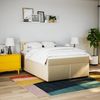 vidaXL Boxspringbett mit Matratze Creme 140x190 cm Stoff 3288195 Bild 4