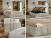 Doppelbett mit Gasdruckfeder, Polsterbett NIRA CLASSIC Holzlattenrost Bett mit Stauraum, gepolstertes Kopfteil Bettkasten Multipocket Matratze - 160 x 200 cm - Beige Strukture - ELORI LUX Bild 2