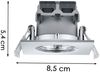 Eckiger LED Deckeneinbaustrahler ZAGROS dimmbar in Silber Chrom, IP65 Bild 2