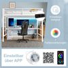 Bett 90x200 cm mit LED-Beleuchtung und USB-/Type-C-Anschlüssen – Hochbett mit Lerntisch und stabilem Metallrahmen Bild 5
