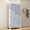 2-türiger Kleiderschrank mit Kleiderstange, 2 Schubladen, obere Ablagefläche für Dekoration oder Plüschtiere Bild 4