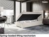 MEBLINI Boxspringbett LUKAS 90x200 cm mit Bettkasten - H4/Beige Samt Gepolstert Einzelbett mit Topper & Taschenfederkern-Matratze - 90x200 Rechts Bild 3