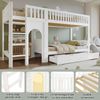 Novelux Etagenbett Kinder 90x200 mit gerader Leiter und Rundum-Geländer – Kiefer, MDF & Sperrholz in Weiß, Lattenrost, FSC-Holz, ohne Matratze, Kinderzimmer Bild 4