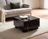 Couchtisch MONOBLOC 60 x 60 x 35 cm Schwarz Hochglanz mit Marmor Optik, Wohnzimmertisch Cube Quadratisch, Design Sofatisch, Lounge Kaffeetisch Würfel-Form Bild 3
