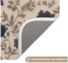 OnlyWow Badematte Motiv - Blumen - Schwarz - Beige, Höhe 10 mm, Polyester, Rechteckig, Badezimmerteppich, Badteppich, Rutschfest, Badvorleger, Waschbar Bild 3
