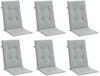 vidaXL Hochlehner-Auflagen 6 Stk. Melange Hellgrau 120x50x4 cm Stoff 4002414 Bild 4