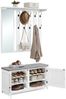 Schuhbank Wandgarderobe Set, Garderobe mit Spiegel, 10 Doppelhaken Bild 3