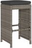 vidaXL Garten-Barhocker mit Kissen 2 Stk. Grau Poly Rattan 368687 Bild 3