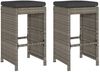 vidaXL Garten-Barhocker mit Kissen 2 Stk. Grau Poly Rattan 368687 Bild 2