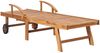 Sonnenliege, Gartenliege mit Auflage Creme Massivholz Teak Bild 4