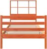 vidaXL Massivholzbett mit Regal ohne Matratze Wachsbraun 75x190 cm 3321909 Bild 4