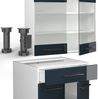 Singleküche Fame-Line Dunkelblau Hochglanz/Weiß 140 cm , AP Marmor Vicco Bild 5