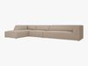 Micadoni Ecksofa Ruby 5-Sitzer Links Strukturierter Stoff Ottawa Dunkelbeige Bild 2