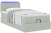 vidaXL Ottoman-Bett mit Matratze & LEDs Hellgrau 90x190 cm Samt 3312590 Bild 3