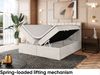 MEBLINI Boxspringbett LUKAS 160x200 cm mit Bettkasten - H4/Beige Samt Polsterbett - Doppelbett mit Topper & Taschenfederkern-Matratze Bild 4
