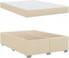 vidaXL Bettrahmen mit Matratze Creme 160 x 200 cm Stoff 3399199 Bild 5