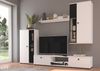 Wohnwand Salsa 2 Lamellenoptik Anbauwand Schrankwand MDF Weiss matt Bild 5