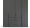 rauch 'PURISMA' Drehtürenschrank mit Innenspiegel, 4-türig & 4 Schubkästen, 201,0 cm, Graphit Bild 2
