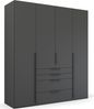 rauch 'PURISMA' Drehtürenschrank mit Innenspiegel, 4-türig & 4 Schubkästen, 201,0 cm, Graphit Bild 3