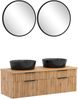 Waschtisch-Set >Nizza< (2-tlg.) in Wotaneiche, schwarz - 120x200x47cm (BxHxT) Bild 1