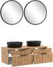 Waschtisch-Set >Nizza< (2-tlg.) in Wotaneiche, schwarz - 120x200x47cm (BxHxT) Bild 4