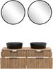 Waschtisch-Set >Nizza< (2-tlg.) in Wotaneiche, schwarz - 120x200x47cm (BxHxT) Bild 3