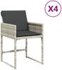vidaXL Gartenstühle mit Kissen 4 Stk. Hellgrau Poly Rattan 4007480 Bild 2