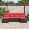 vidaXL Gartensofa-set mit Kissen mit Speicher 6 pcs Poly Rattan 3360255 Bild 3
