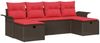 vidaXL Gartensofa-set mit Kissen mit Speicher 6 pcs Poly Rattan 3360255 Bild 2