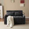 Ausziehbares Schlafsofa 2-Sitzer mit USB-Anschluss & verstellbarer Rückenlehne mit Kissen und Stauraumtaschen,multifunktionales,Grau Bild 5