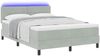 vidaXL LED Boxspringbett mit Matratze Hellgrau 160 x 200 cm Samt 3342596 Bild 3