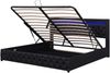 MODFU Polsterbett Bett mit Stauraum gepolstertem Kopfteil (160x200cm mit Matratz, 2-tlg), Funktionsbett mit Lattenrost und Stauraum,Mit LED-Beleuchtung Bild 5