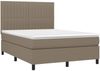 vidaXL Boxspringbett mit Matratze & LED Taupe 140x200 cm Stoff 3135041 Bild 3